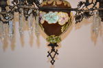 Takfotogenlampa. Majolika, 1800-talet.