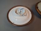 2 Taklampor, plafond. Glas & metall.
