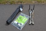 Campingstol, cykelhållare & presenning.