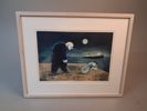 ULF EKLUND. "Afton vid Öresund" Orginaletsning, signerad, daterad1992 & numrerad 32/100.