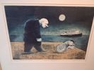 ULF EKLUND. "Afton vid Öresund" Orginaletsning, signerad, daterad1992 & numrerad 32/100.