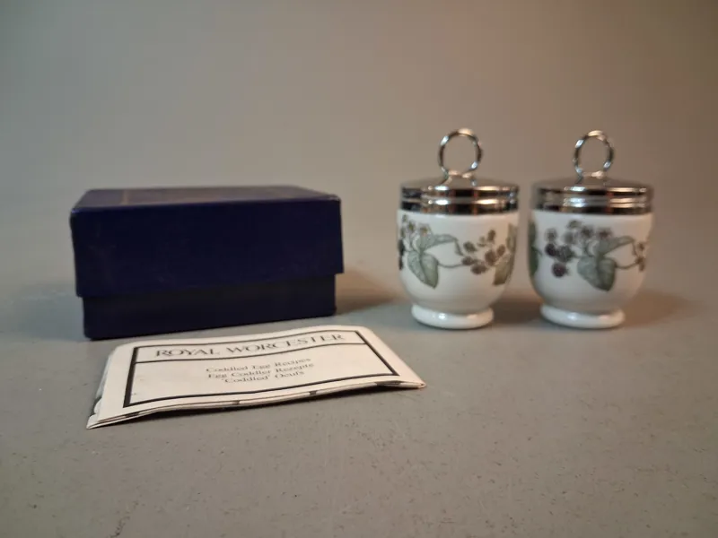 2 Egg Coddler. Royal Worcester, Originallåda.