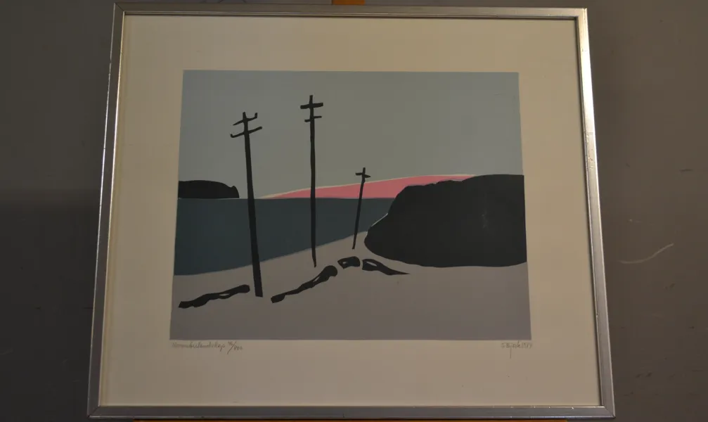 SVEN BJÖRK. Färglitografi, "Novemberlandskap", signerad, daterad 1984 & numrerad 46/800.