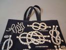 Väska, handbag, "Knoys Hitches & Bends" By Ulsten, Made in U.K 50% Cotton & 50% P.V.C. "Vaxduk/oljetyg".