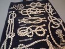 Väska, handbag, "Knoys Hitches & Bends" By Ulsten, Made in U.K 50% Cotton & 50% P.V.C. "Vaxduk/oljetyg".