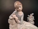 Figurin, Lladro. Flicka med blommor.