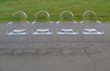 4 Stolar. Plexiglas, osignerade.