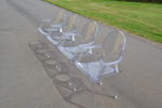 4 Stolar. Plexiglas, osignerade.