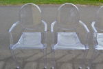 4 Stolar. Plexiglas, osignerade.