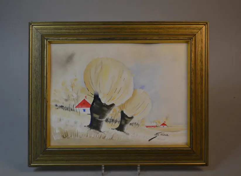 KAI SUNE. Olja på duk, "Skånevinter", signerad