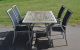Trädgårdsgrupp. 5 Delar, metall & teak.