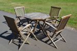 Trädgårdsgrupp. 5 Delar, Teak, Brafab / Plantation Timbers, hopfällbara.