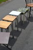 Diverse möbler. 1 Pinnstol, 4 pallar & mindre bord.