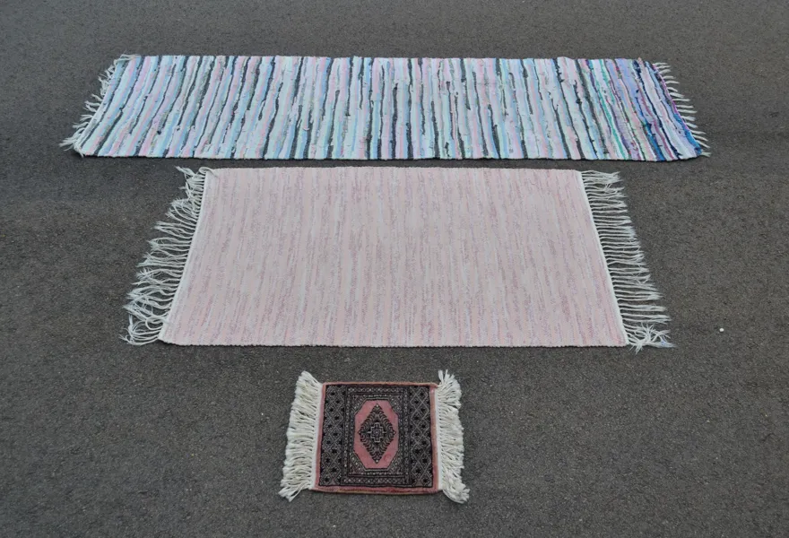2 Trasmattor & liten orientalisk matta.