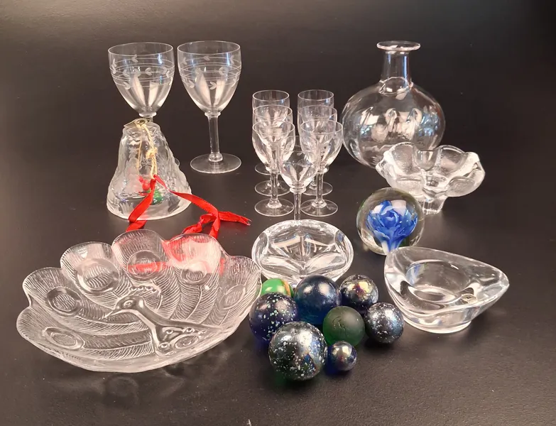 Diverse glas. Bl.a Orrefors.