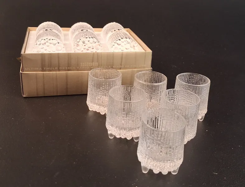 TAPIO WIRKKALA. 12 Snapsglas, "Ultima Thule", Iittala.