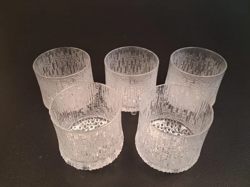 TAPIO WIRKKALA. 5 Större Whiskyglas, "Ultima Thule", Iittala.
