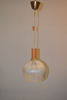 Taklampa. Teak & glas, 1950/60-talet.