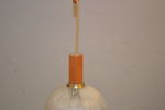 Taklampa. Teak & glas, 1950/60-talet.