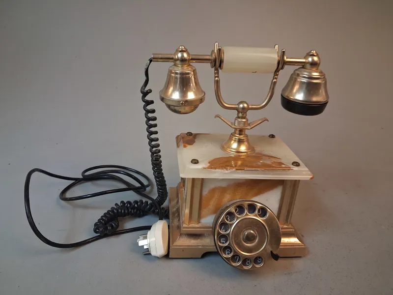 Onix Telephone. Gold Plated 18K. Made in Italy.