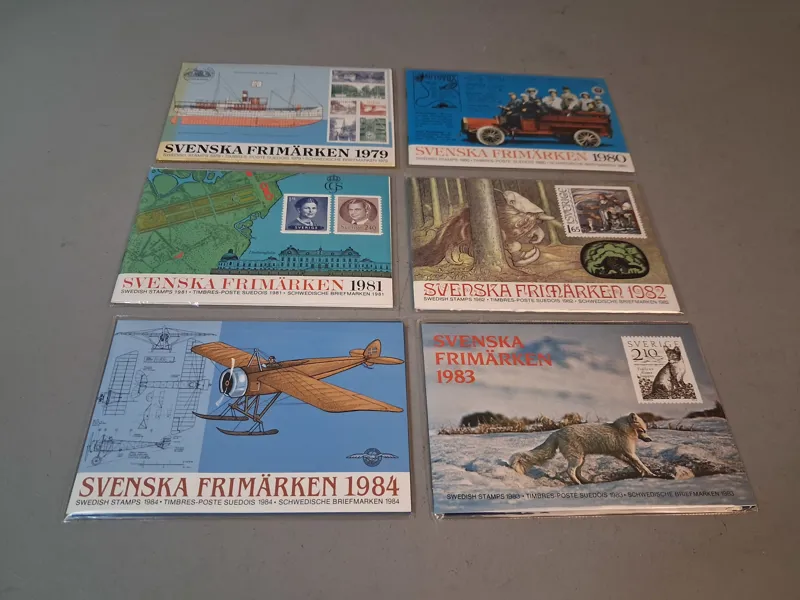 Årssatser. Postfriska Frimärken, nominalvärde ca: 560kr.