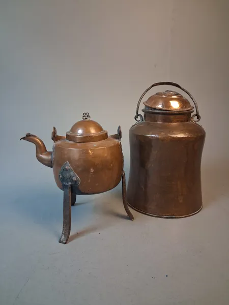 Kaffekanna & kärl, koppar.