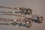 3 Bakelsegafflar. "Rosen", silver, 40,5gram