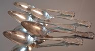 5 Matskedar. B. Erlandsson, silver, 340gram.