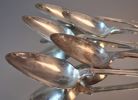 5 Matskedar. B. Erlandsson, silver, 340gram.