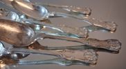 5 Matskedar. B. Erlandsson, silver, 340gram.