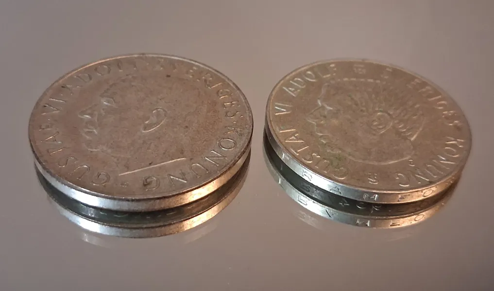 2 Stycken 5 kronor. silver, 1952 & 1954.