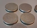 8 Stycken 1 kronor, silver, 1943,1945 & 1968.