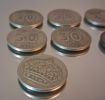 7 Stycken 50 öringar, silver, 1919, 1950, 1953, 1954 & 1956.