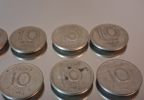 15 stycken 10 öringar, silver, 1944-1961.