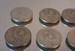 15 stycken 10 öringar, silver, 1944-1961.