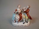 Figurin, Porslin. 1700-tals par med luta, Terraimport.