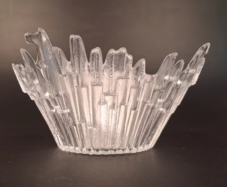 TAPIO WIRKKALA. Skål, glas "Norrsken" Humppila.