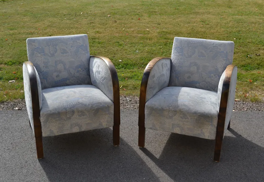 2 Fåtöljer. Art deco-stil, 1900-talets första hälft.