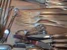 Diverse bestickdelar. Nysilver m.m.