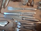 Diverse bestickdelar. Nysilver m.m.