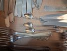 Diverse bestickdelar. Nysilver m.m.