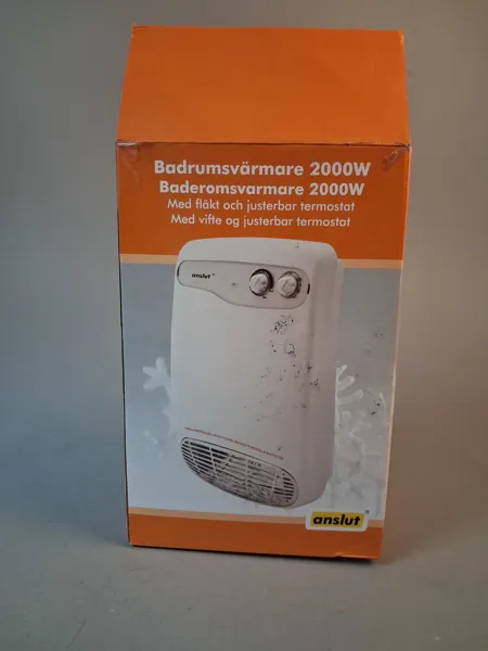 Badrumsvärmare 2000W anslut.