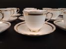 12 Moccakoppar med fat. New Chelsea Fine Bone China, made in England.