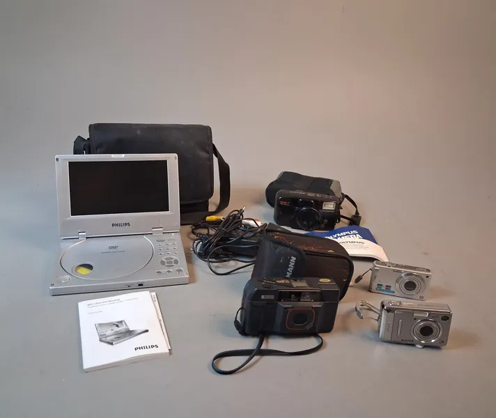 Diverse kameror & DVD med skärm, Philips.