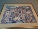 Alma Hansson, "Helsingborg in Muse", Grafiskt blad. Signerad.