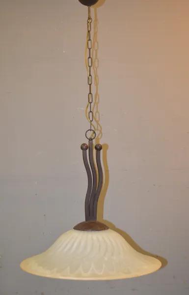 Taklampa. Metall & glas. C.M.R.