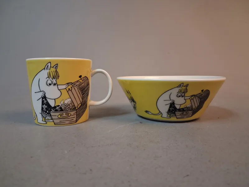 Frukost skål & mugg, Mumin. Arabia Finland.