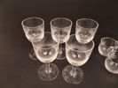 5 Starkvinsglas & 4 Punsch muggar. "Juno", Kosta Boda.