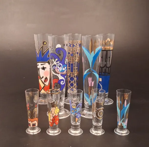 RITZENHOFF. 5 Ölglas & 5 snapsglas.