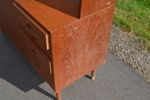 Bokhylla. Teak, 1950/60-talet, 2 delat, renoveringsobjekt.